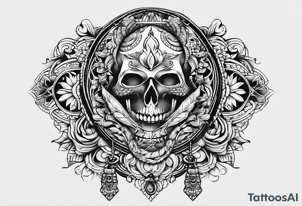 hanging rope shadow tattoo idea
