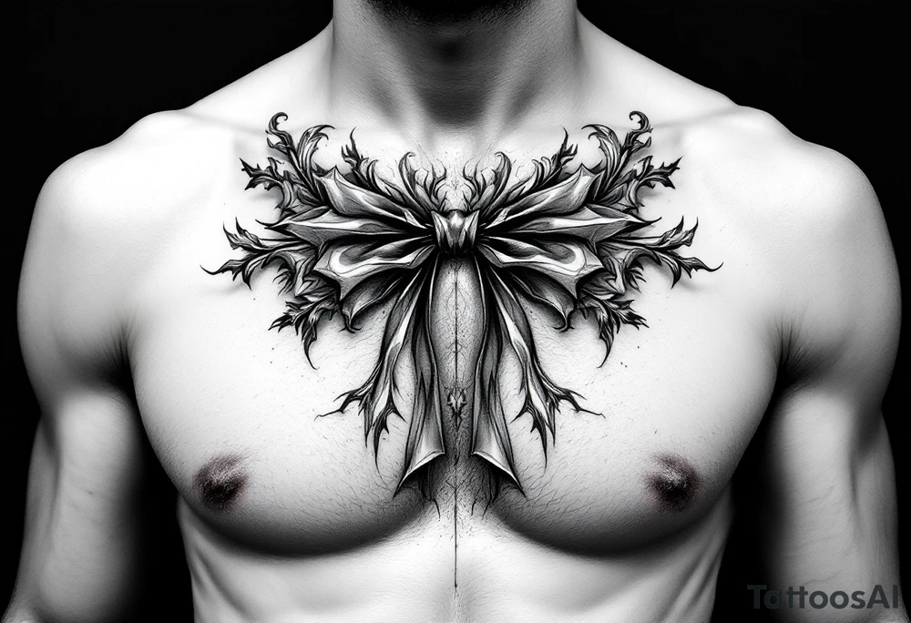 A Gothic looking bow tie tattoo idea