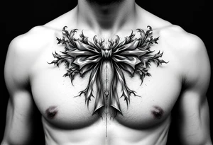 A Gothic looking bow tie tattoo idea