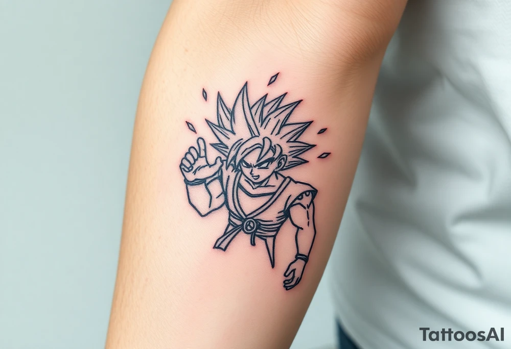 legendary dragonball z scene with energy aura and power effects tattoo idea