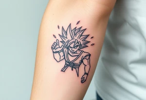 legendary dragonball z scene with energy aura and power effects tattoo idea