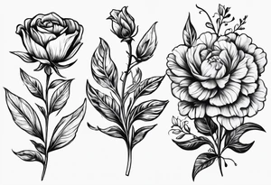September birth flower with roman numerals IX-VI-LVII tattoo idea