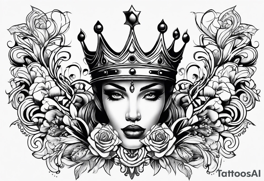 Crown face tattoo idea