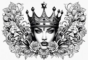 Crown face tattoo idea