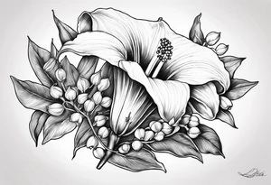 lily of the valley, angel trumpet tattoo idea