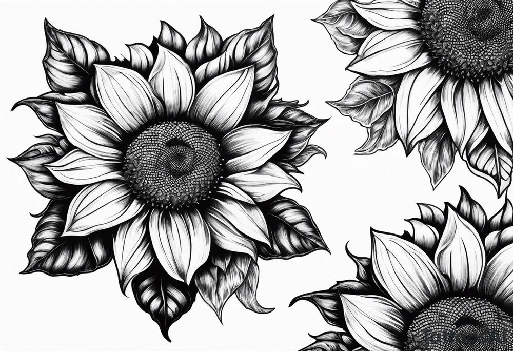 Sunflower viking sleeve tattoo idea