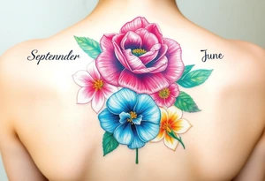 birthday month flowers for September January, June, May and July. Do not put months written on it tattoo idea