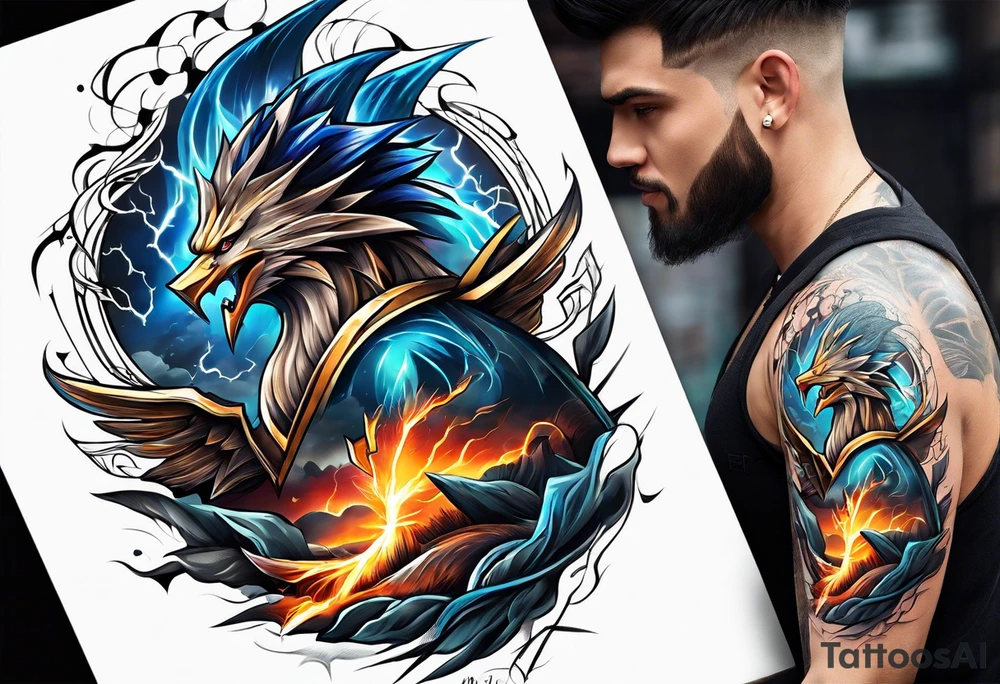thunder and lightning tattoo idea
