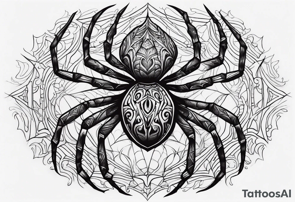 a psychedelic spider tattoo idea
