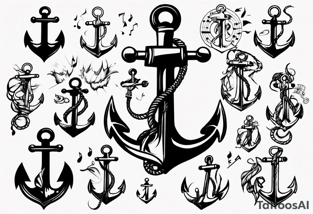 anchor
music tattoo idea