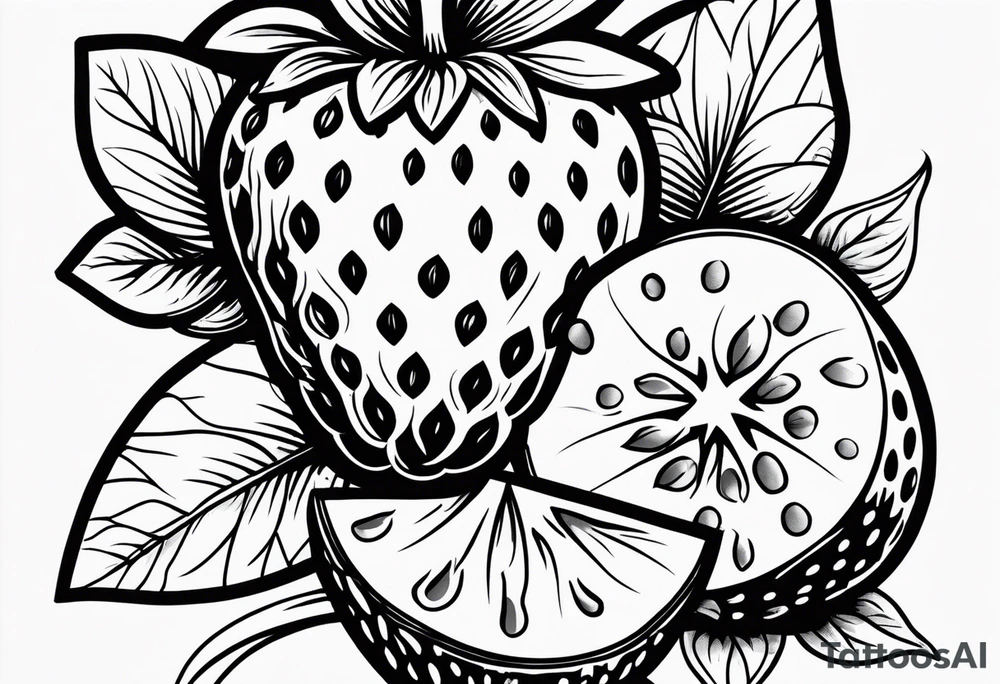 Simple Strawberry tattoo idea
