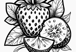Simple Strawberry tattoo idea