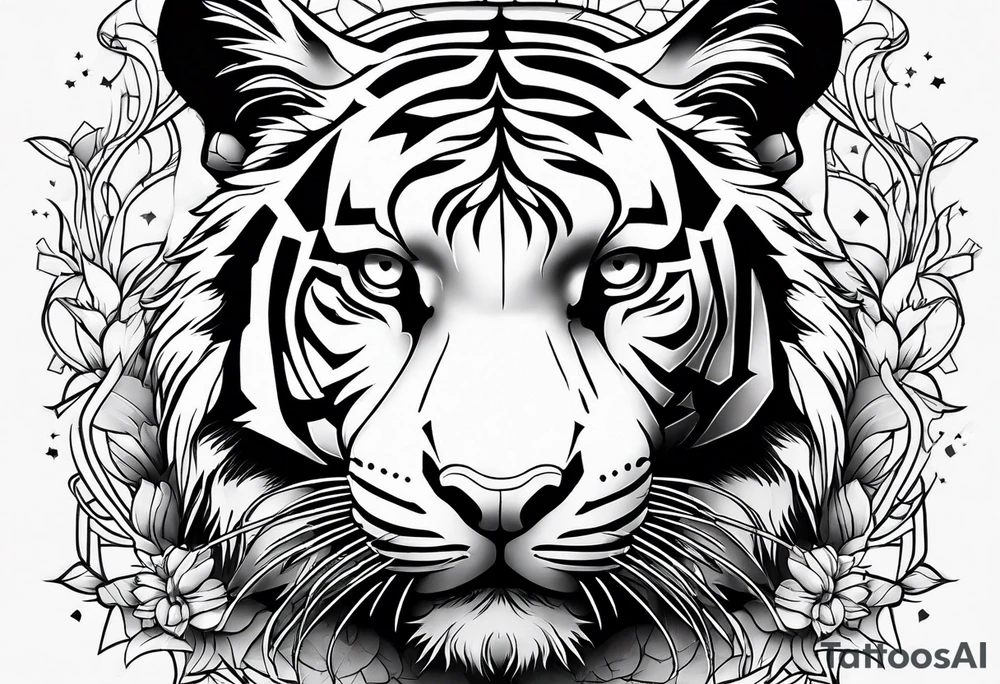 tiger sleeping tattoo idea