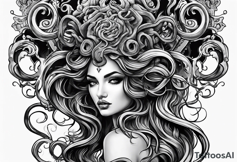 Medusa scary tattoo idea