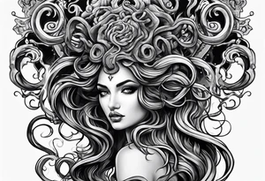 Medusa scary tattoo idea