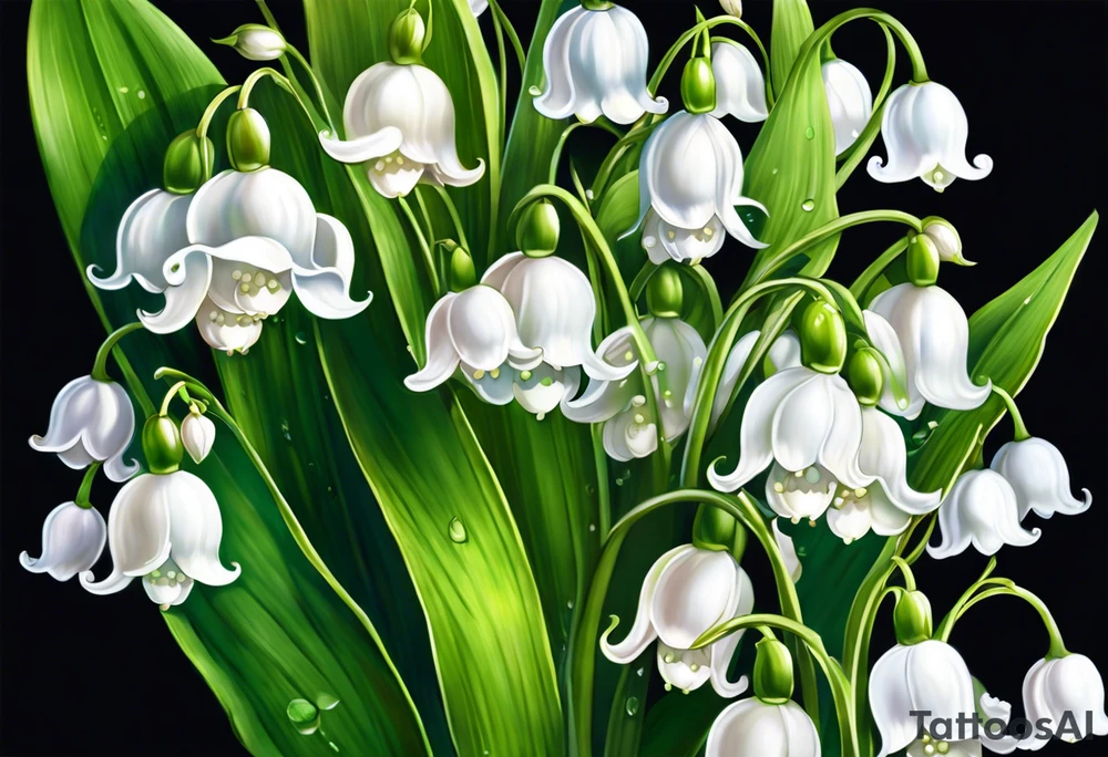 Lily of the valley with ghost tattoo idea