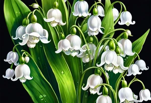 Lily of the valley with ghost tattoo idea