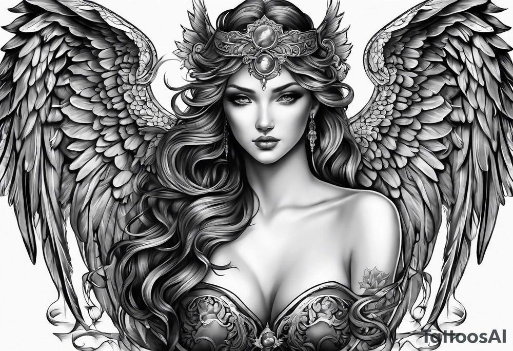 Angels with abyss tattoo idea