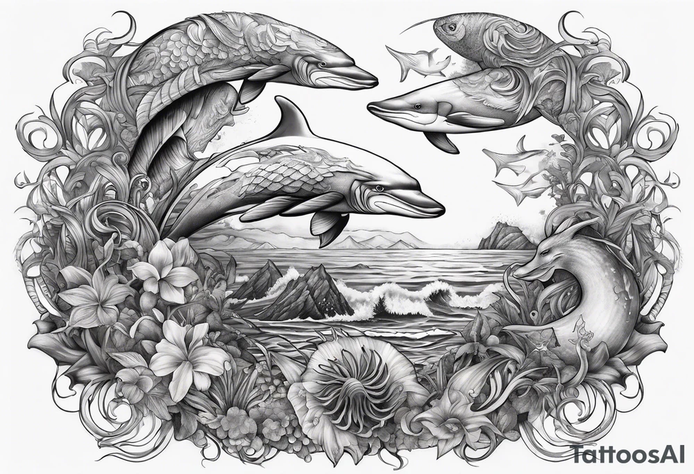 Sea mythical creatures tattoo idea