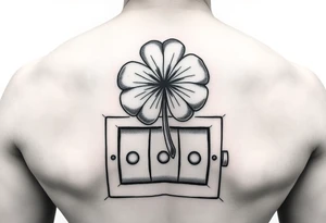 A. Floating four-leaf clover over a slot machine. tattoo idea