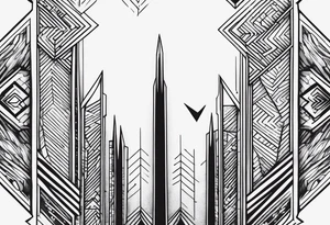 one down six up with the one being the number one and down being a arrow and six being a number and up being a arrow tattoo idea