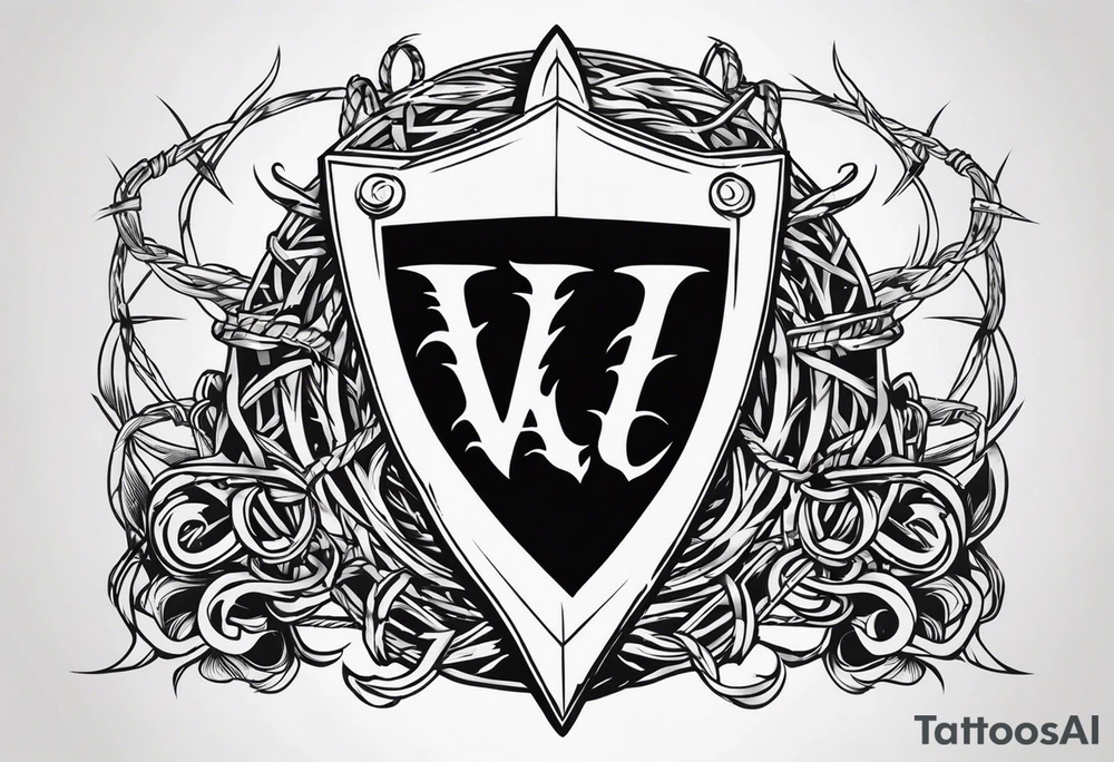 Valhalla
sword shield barbed  wire tattoo idea