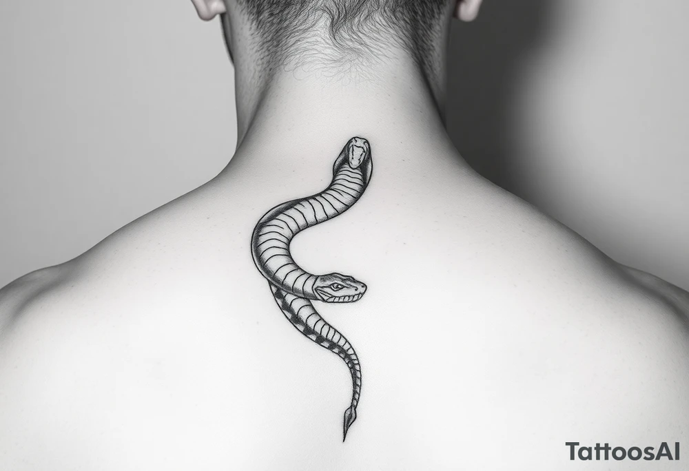Snake wrapping and going up leg tattoo idea