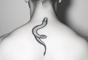 Snake wrapping and going up leg tattoo idea