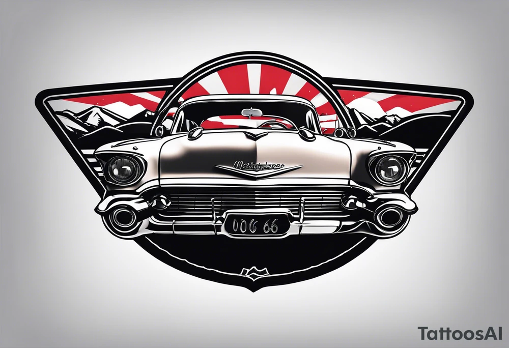 minimalistic route 66 sign tattoo idea