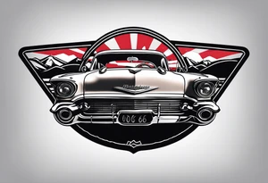 minimalistic route 66 sign tattoo idea