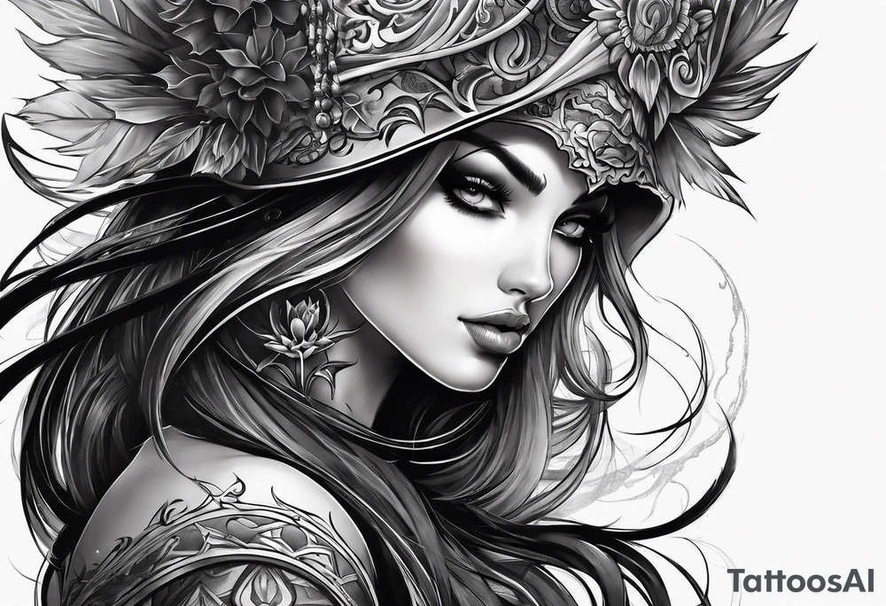 demonic style sleeve tattoo idea