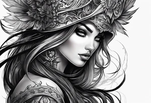 demonic style sleeve tattoo idea