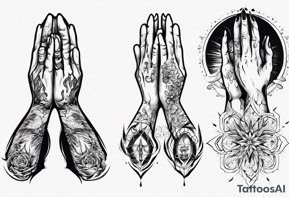 Praying hands tattoo idea