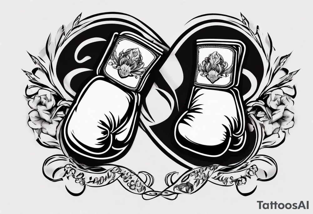 boxing gloves with Basque lauburu design tattoo idea