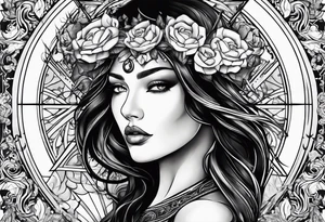 Resurrection Beautiful woman from death to inner peace and self-love tattoo idea