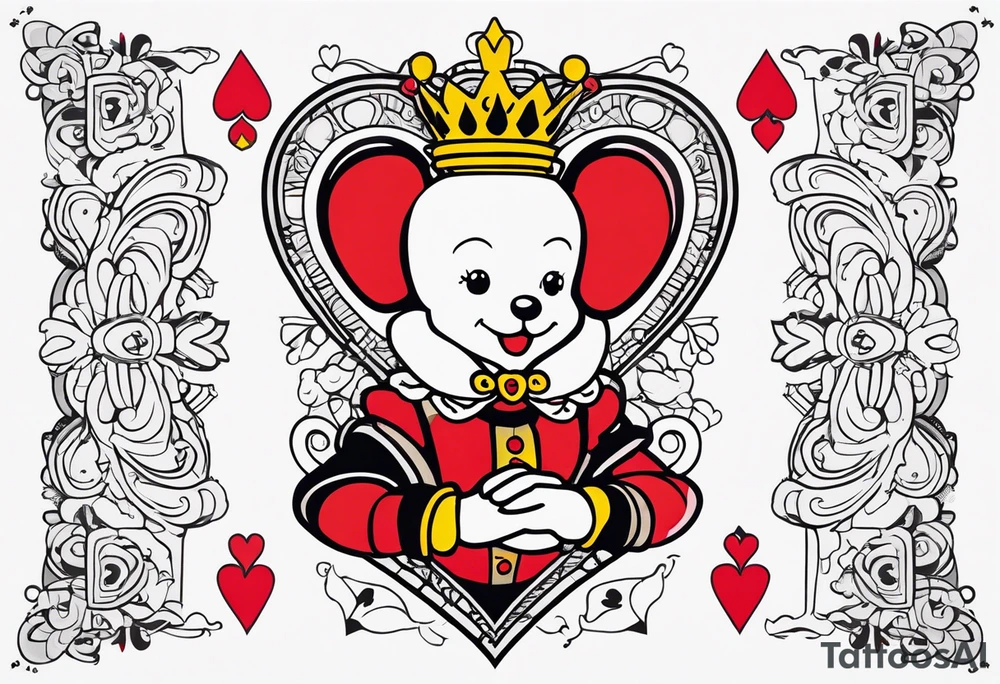 queen of hearts - tom sachs and kaws inspiration - on forearm tattoo idea