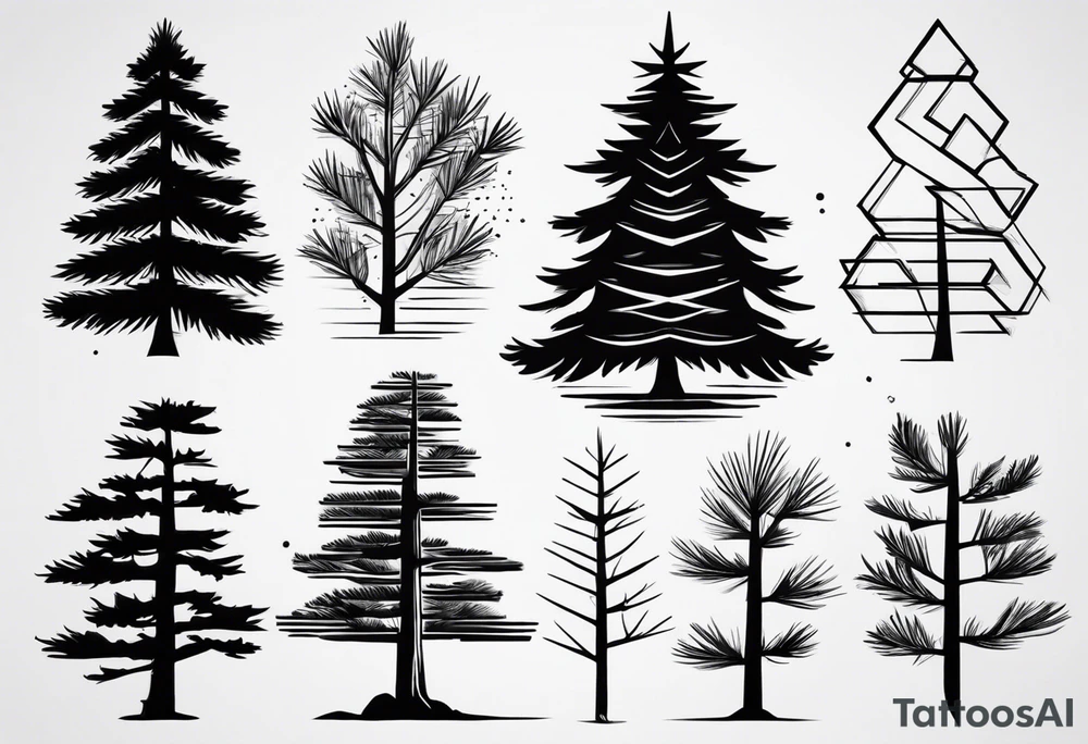 Pine tree tattoo idea