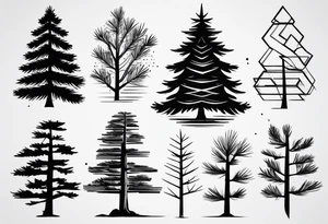 Pine tree tattoo idea