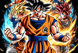 son goku and the z fighters hiking tattoo idea