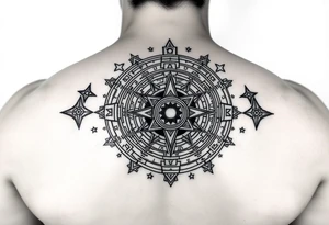 Mayan Astronomy surrounded stars tattoo idea