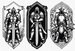 Crusader warriors with sword tattoo idea