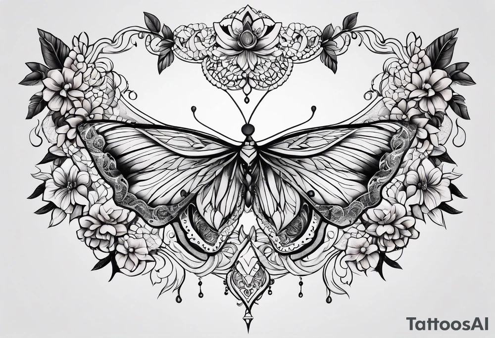 Sternum lace tattoo idea