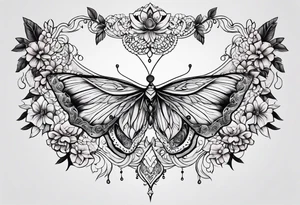 Sternum lace tattoo idea