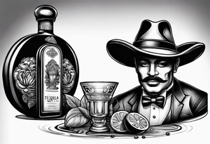 Tequila connoisseur travel tattoo idea