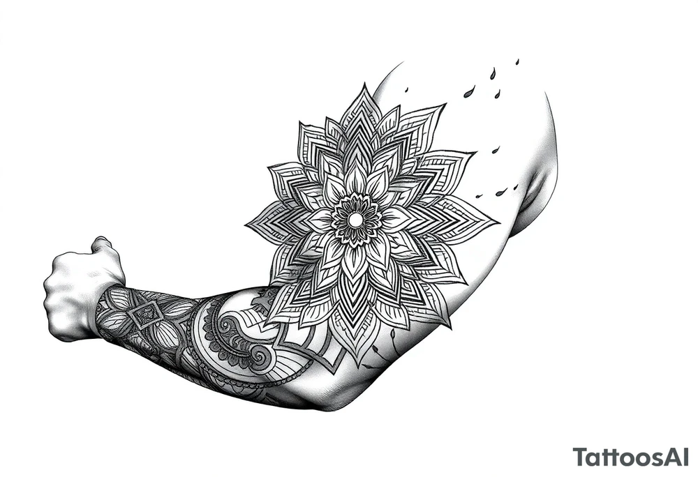 mandala ja shamaani tattoo idea