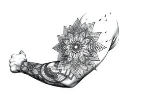 mandala ja shamaani tattoo idea