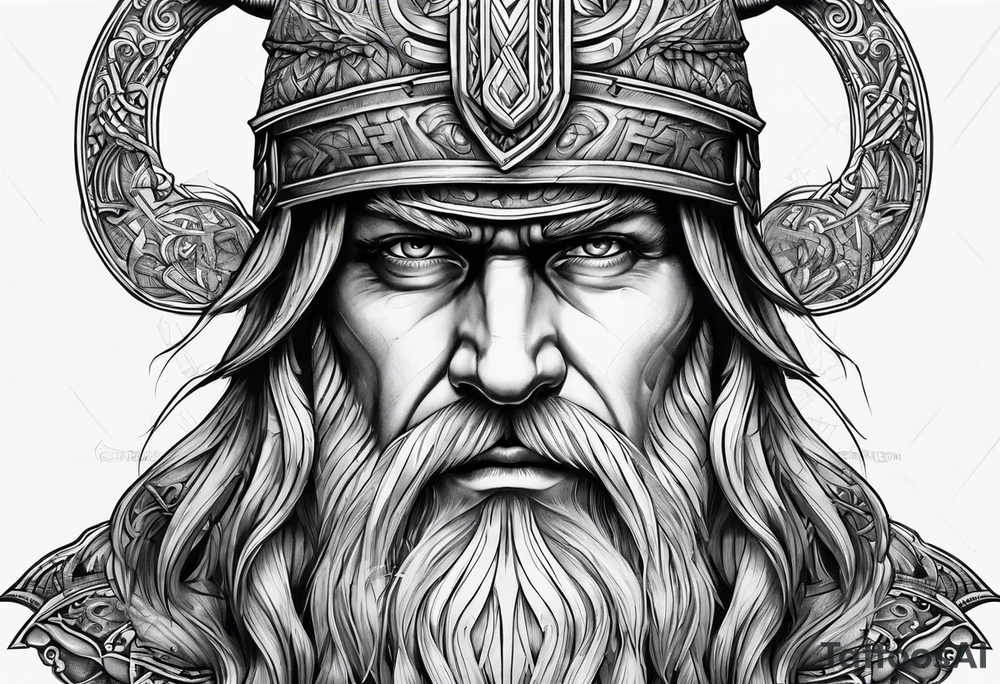 odin face no helmet tattoo idea