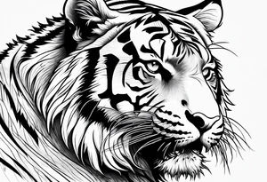 Tiger mauling a cat tattoo idea