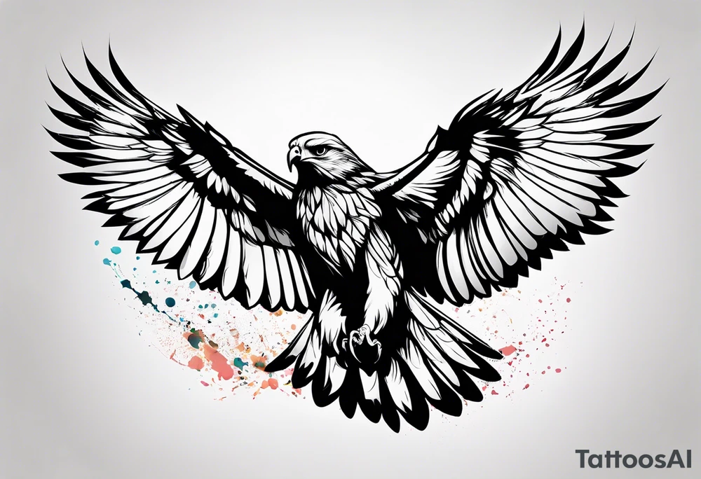 Small cute hawk girly tattoo idea