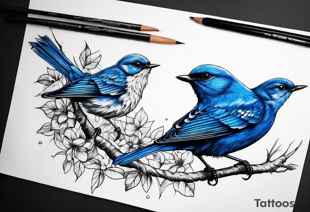 Blue bird tattoo idea